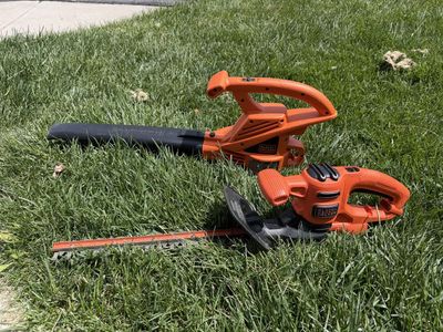 Black and Decker leaf blower and hedge trimmer