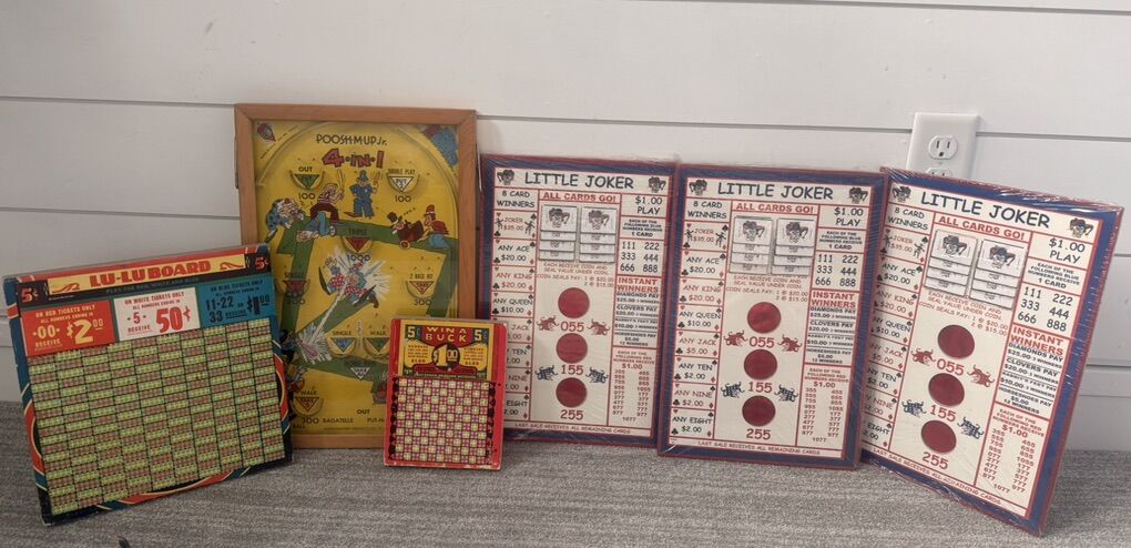 Vintage Punch Board And Games