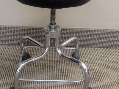 Black Rolling Adjustable Stool - Hydraulic Lift Chair on Wheels