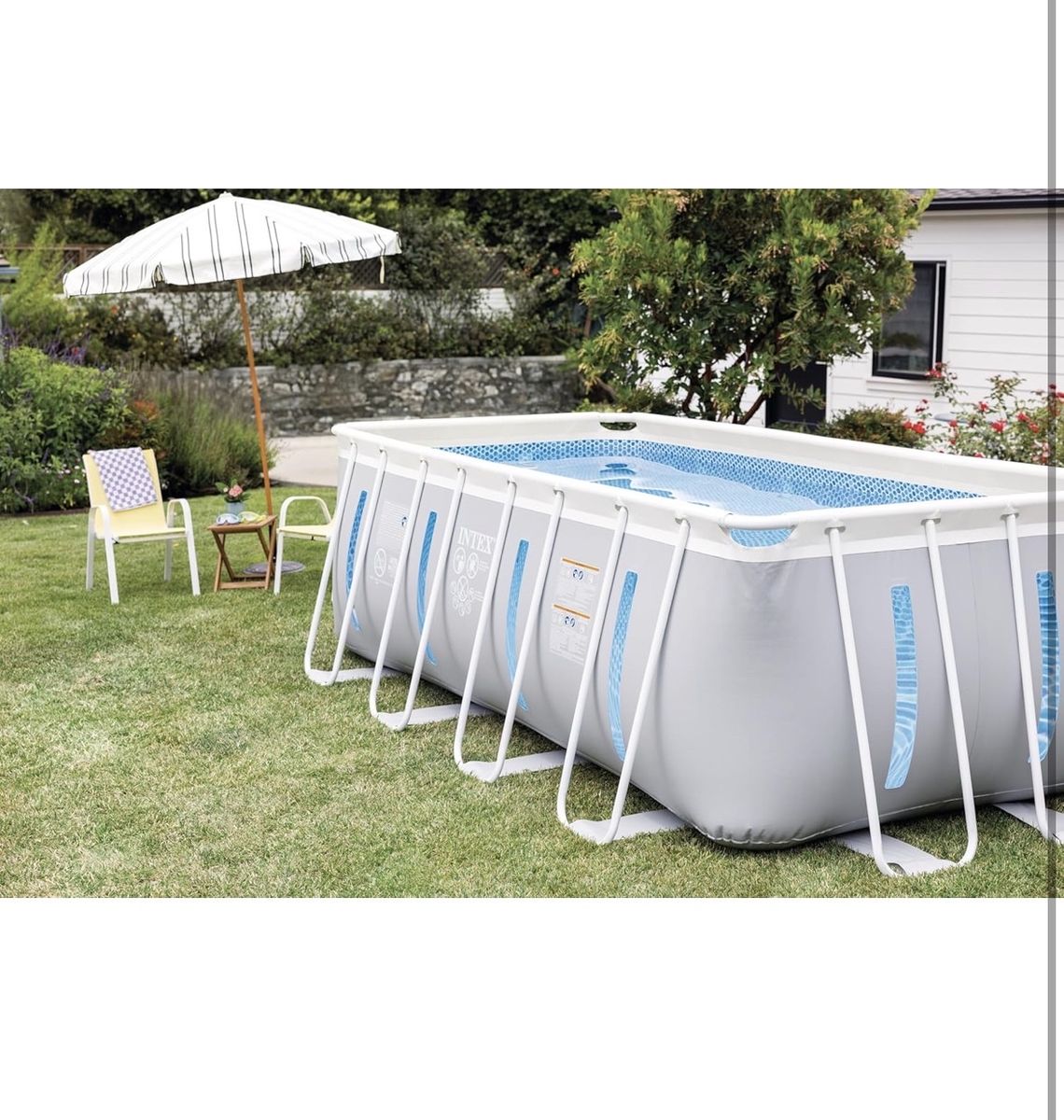 Intex Rectangular Frame Above Ground Swimming Pool Set - 118in x 78in x 29.5in - Family Size