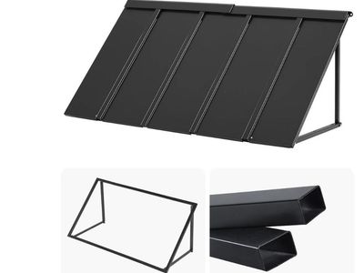 Stable Black Door/Window Awning with 0.8mm Thick Frame - Strong Wind Resistant