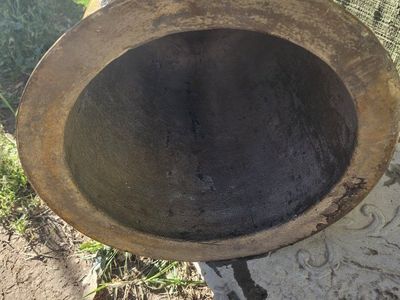 Large Antique Brass Temple Bell with Ornate Crowned Top - Decorative Buddhist Gong