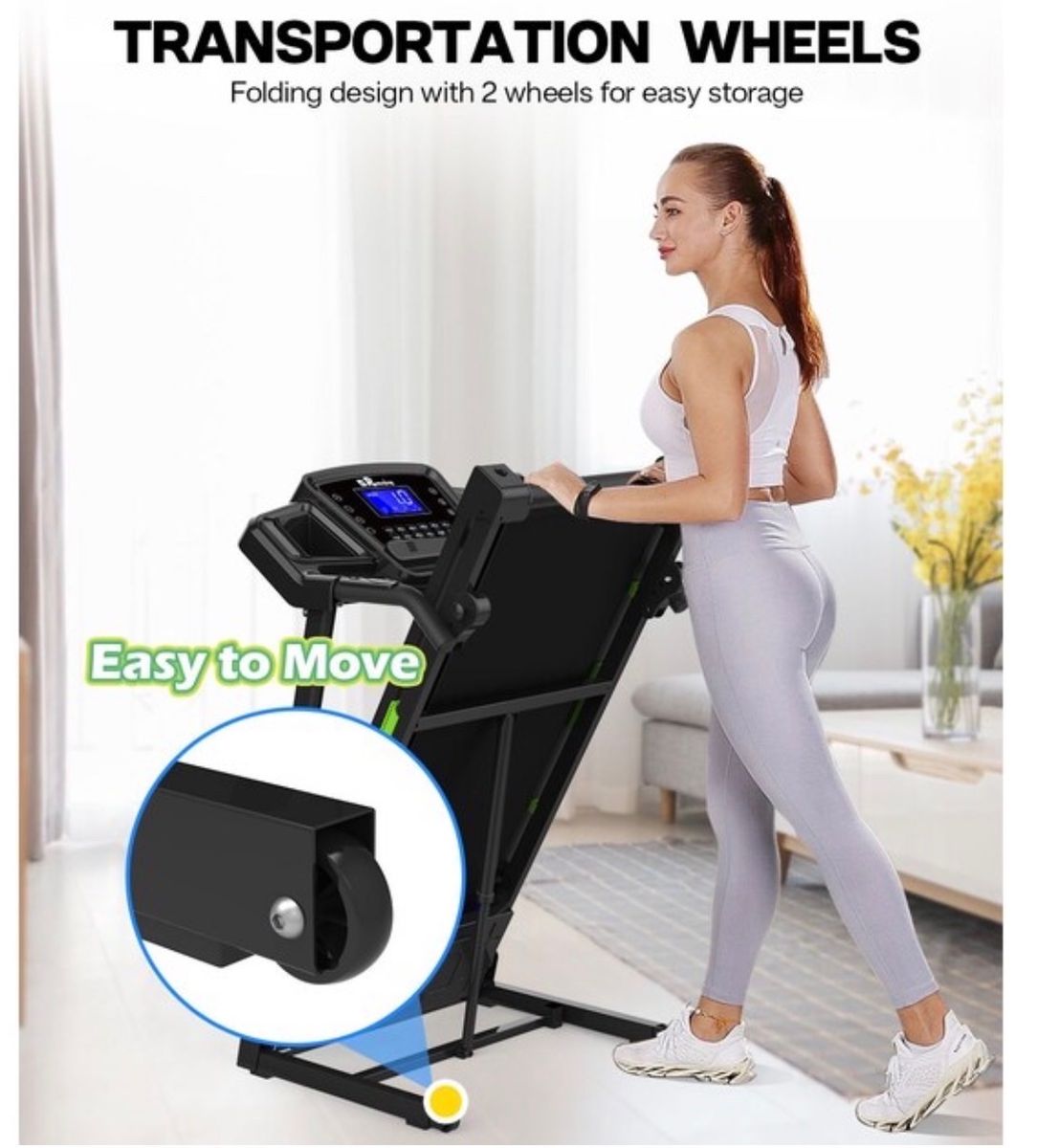 Brand new Folding Home Treadmill with 12 Preset Programs and Heart Rate Monitor
