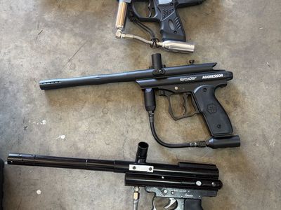 Kingman Spyder Paintball Gun Lot w/ Aggressor, Electra, TL, Masks, Tanks, Gear