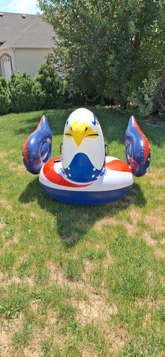Patriotic Inflatable American Eagle Float - Large Pool Lake Raft Fun