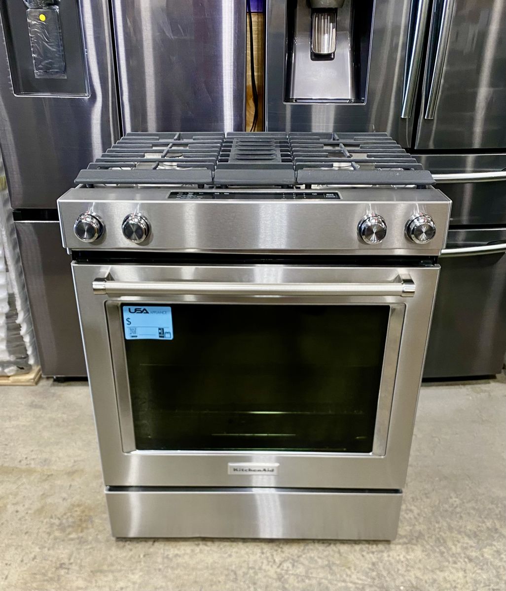 DOWNDRAFT KITCHENAID SLIDE IN DUAL FUEL RANGE