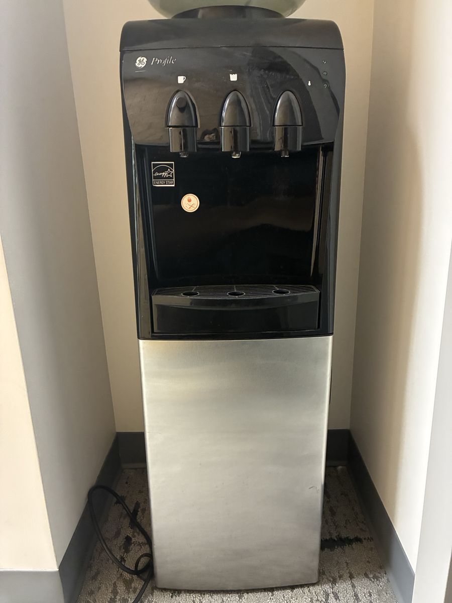 GE Profile Hot and Cold Water Dispenser Black and Stainless Steel