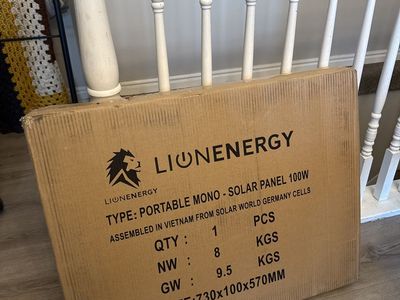 LIONENERGY Portable Mono 100W Solar Panel, Solar World Germany Cells, New in Box