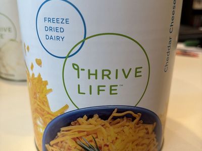 Freeze dried cheddar cheese, food storage
