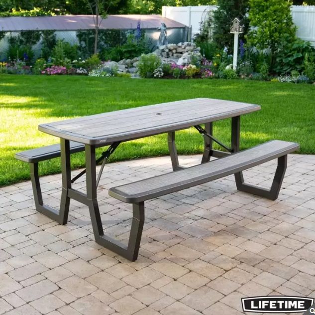 Lifetime 6ft Folding Picnic Table, Folds Flat for Storage, Seats 8 1902245 #98045