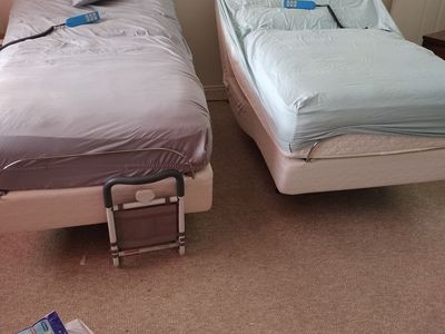 Hospital reclining and back adjustable, multi electronic controlled beds. Clearing the home and these beds are in great shape.