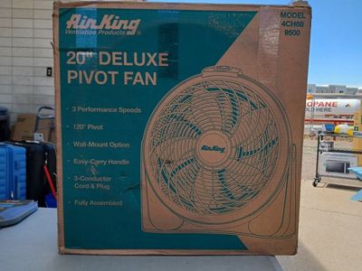 Air King 4CH68 20" Deluxe Pivot Fan - 3 Speeds, Wall-Mount, Easy-Carry Handle