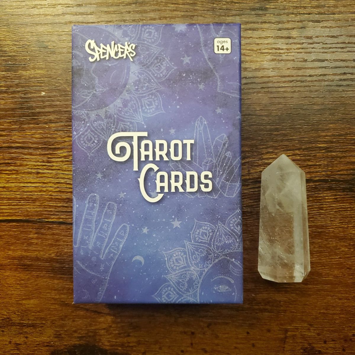 tarot cards + crystal