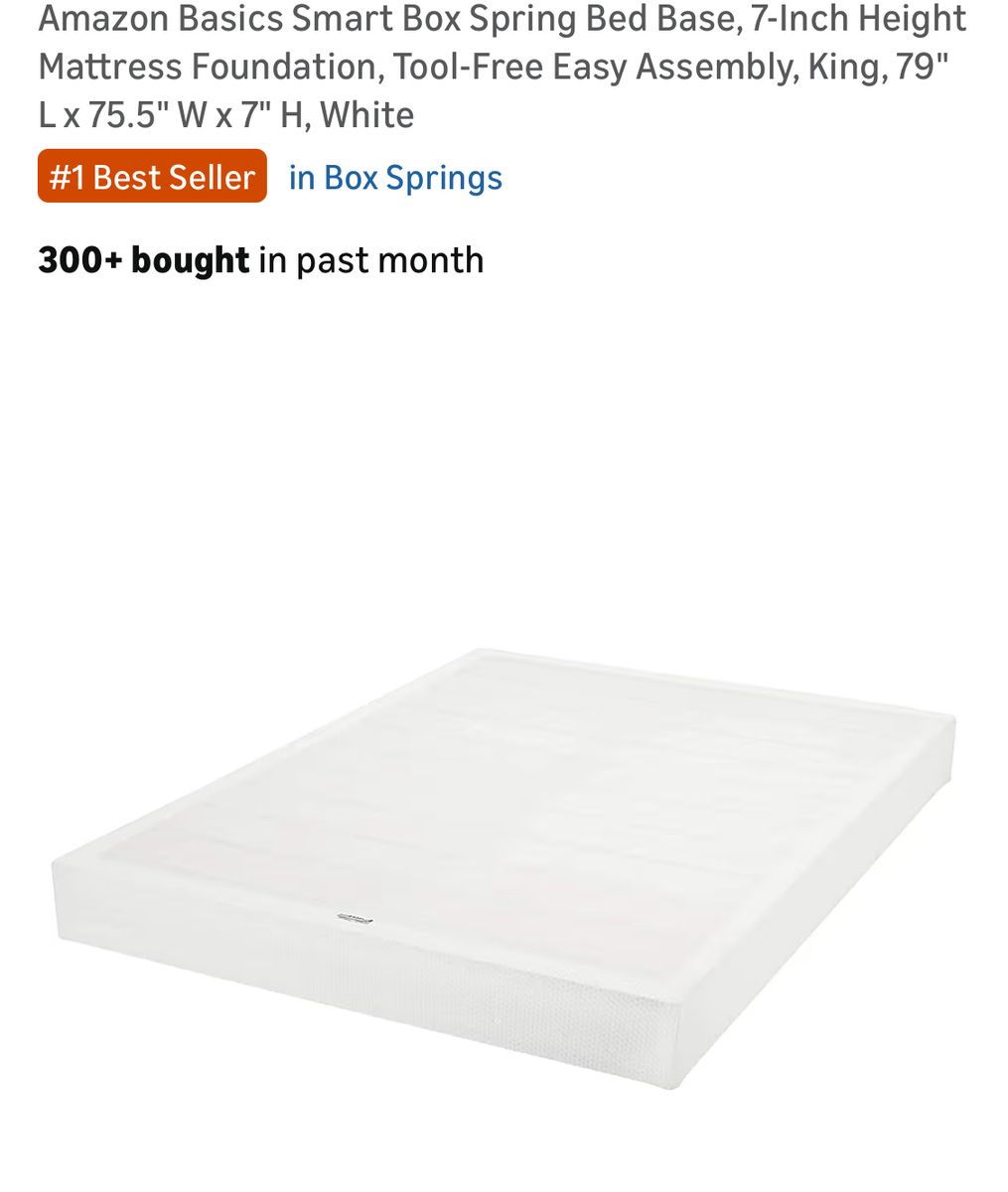 7 Inch King Box Spring, Easy Assembly, New