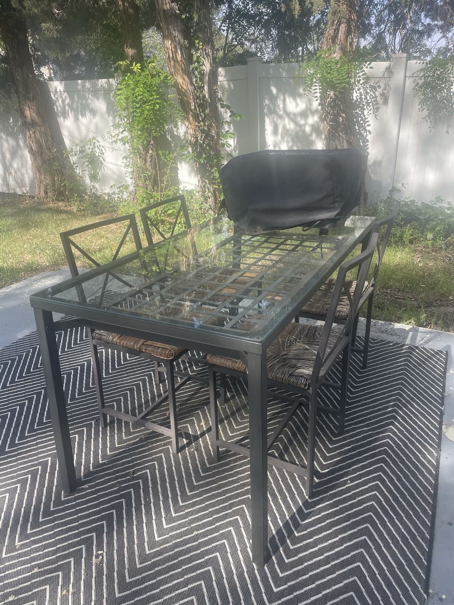 Patio Dining Set | Table + 4 Chairs – $75