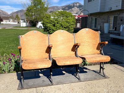 Vintage Wood Theater Chairs