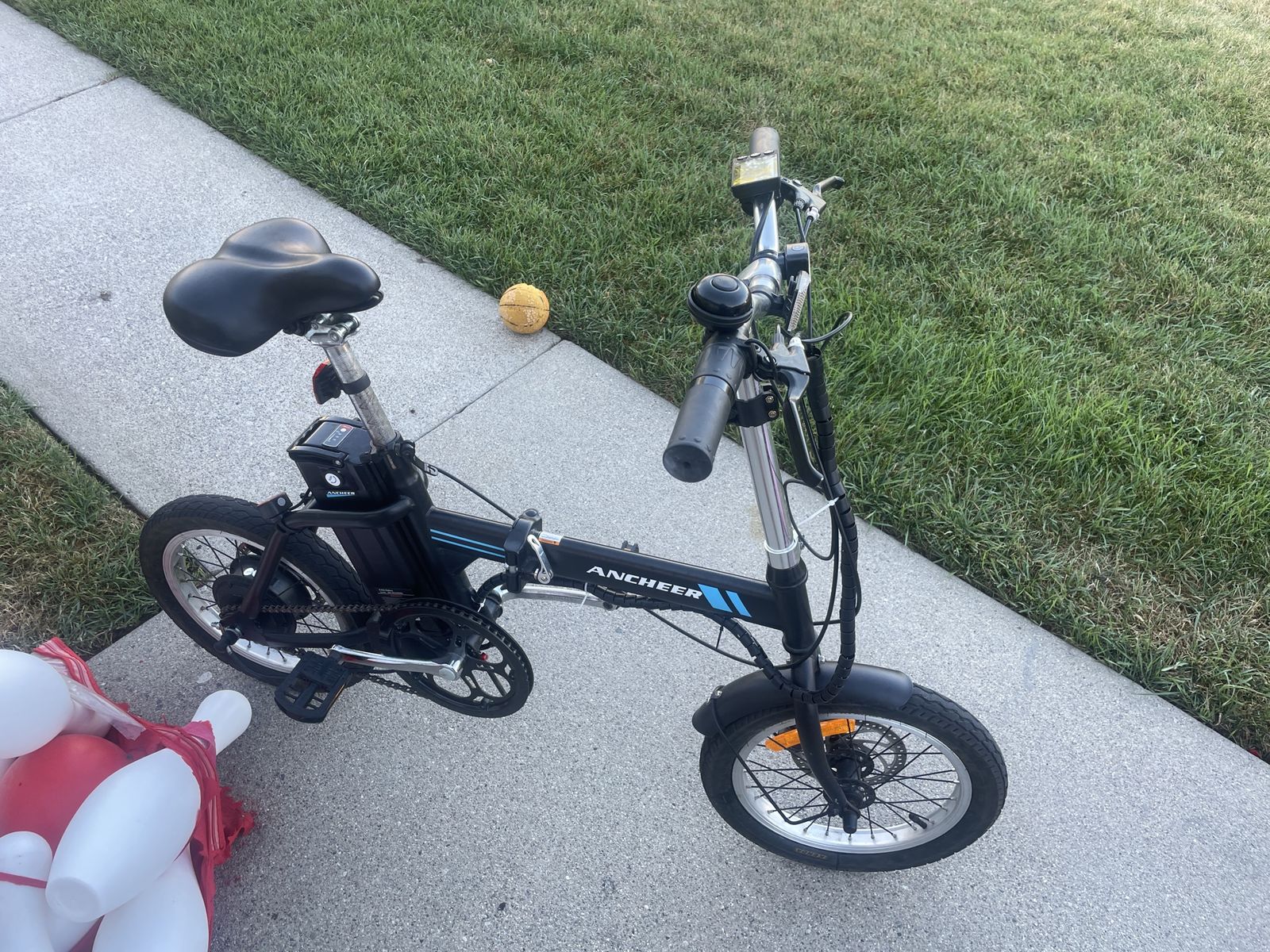 Ancheer Folding Electric Bike - Black, Compact Commuter E-Bike