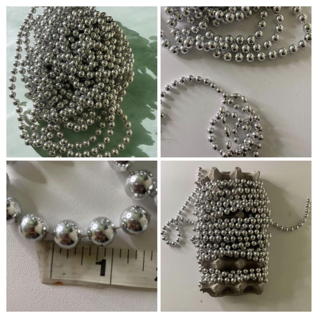 silver Beaded Garland Beads