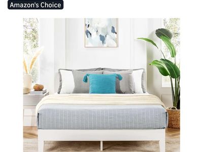 Queen Grand 12 Inch Solid Wood Platform Bed Frame