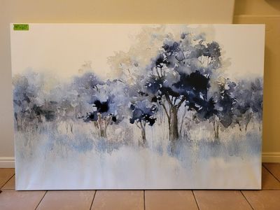 Large Watercolor Forest Canvas Wall Art 40" x 60"
