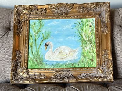 Original painting Swan on the lake