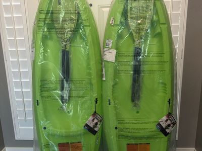 Two brand new Lifetime Wave Youth Kayaks - Lime Green with Paddles