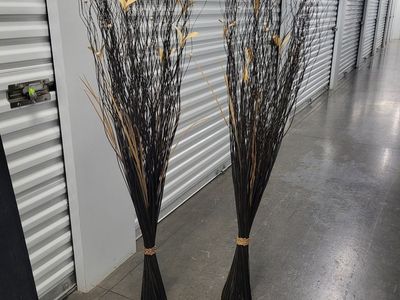 Decorative Black & Gold Leaf Tall Floor Vase Filler Branches - Set of 2