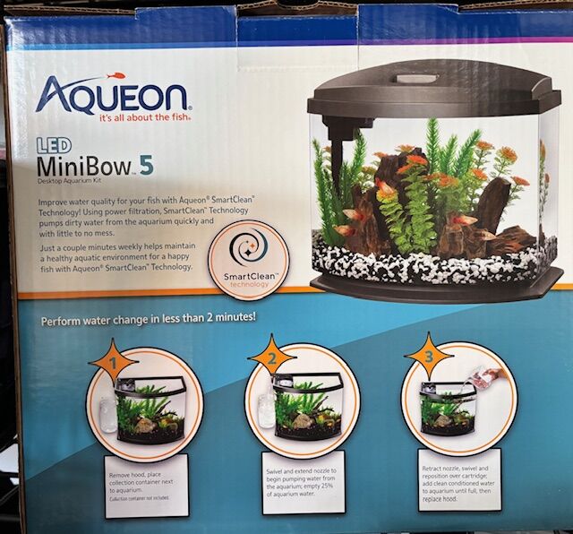 Aqueon Led Mini Bow 5 Desktop Fish AQUARIUM Kit