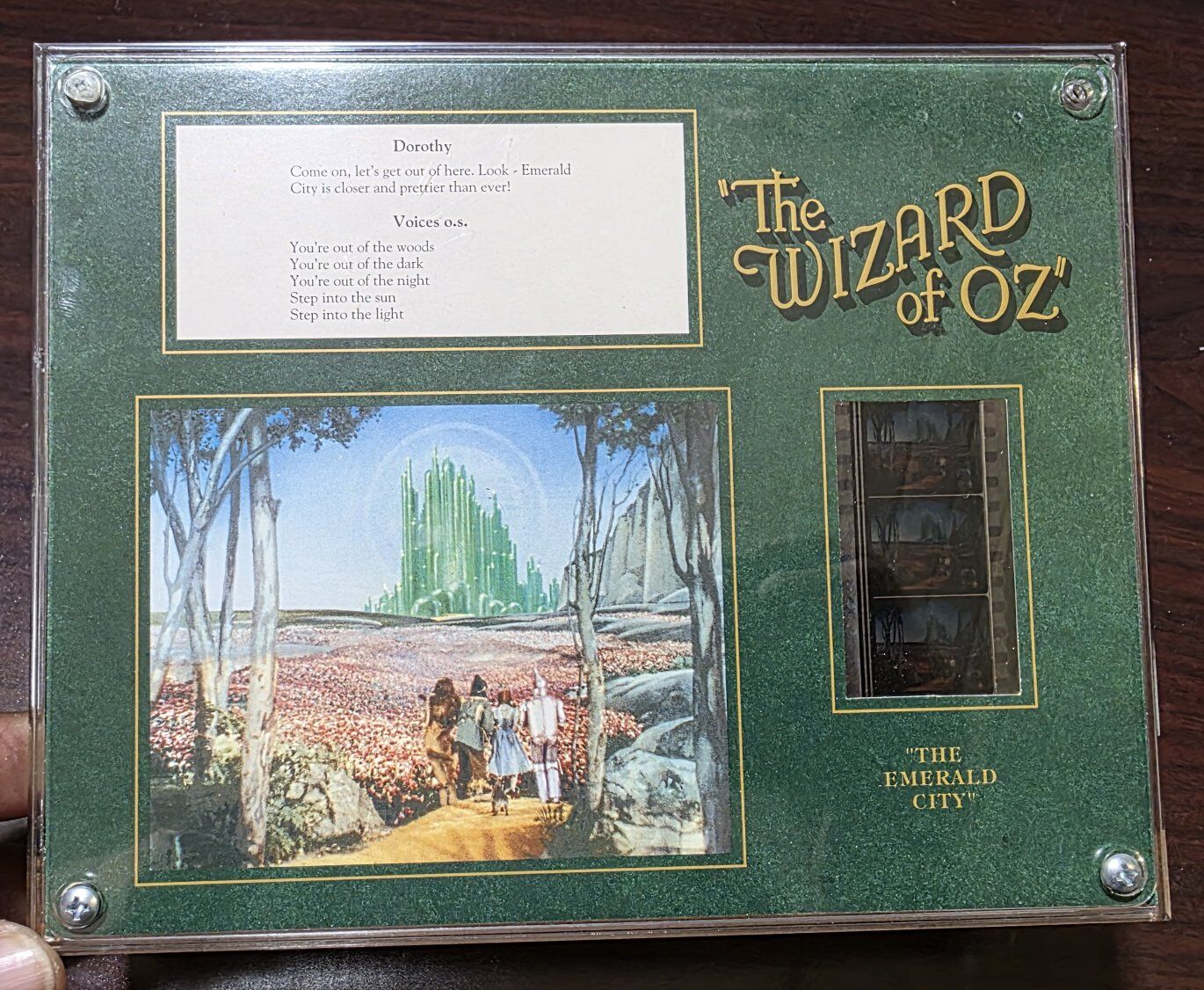 Wizard Of Oz 35mm Movie Film Strip Tabletop Lithog