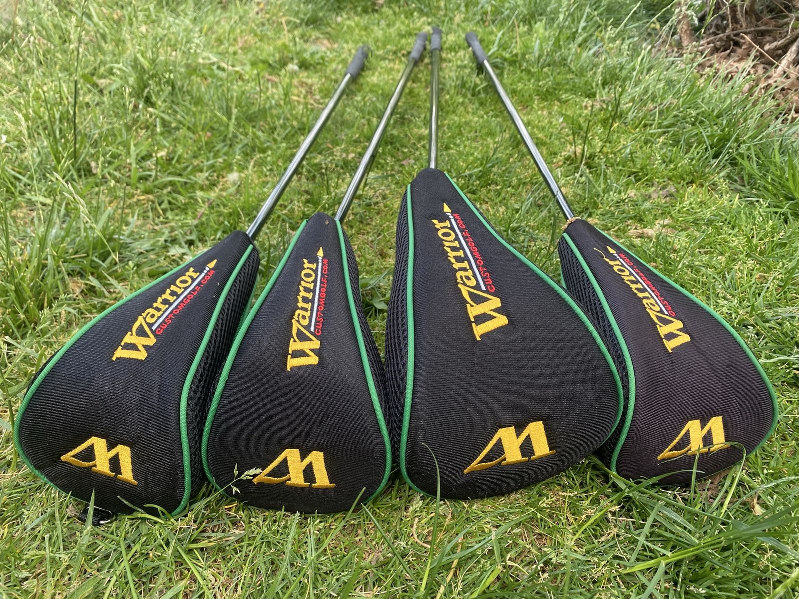 4 CLUBS, 1 PRICE. Warrior Custom Golf Graphite Driver and Woods (Like New)