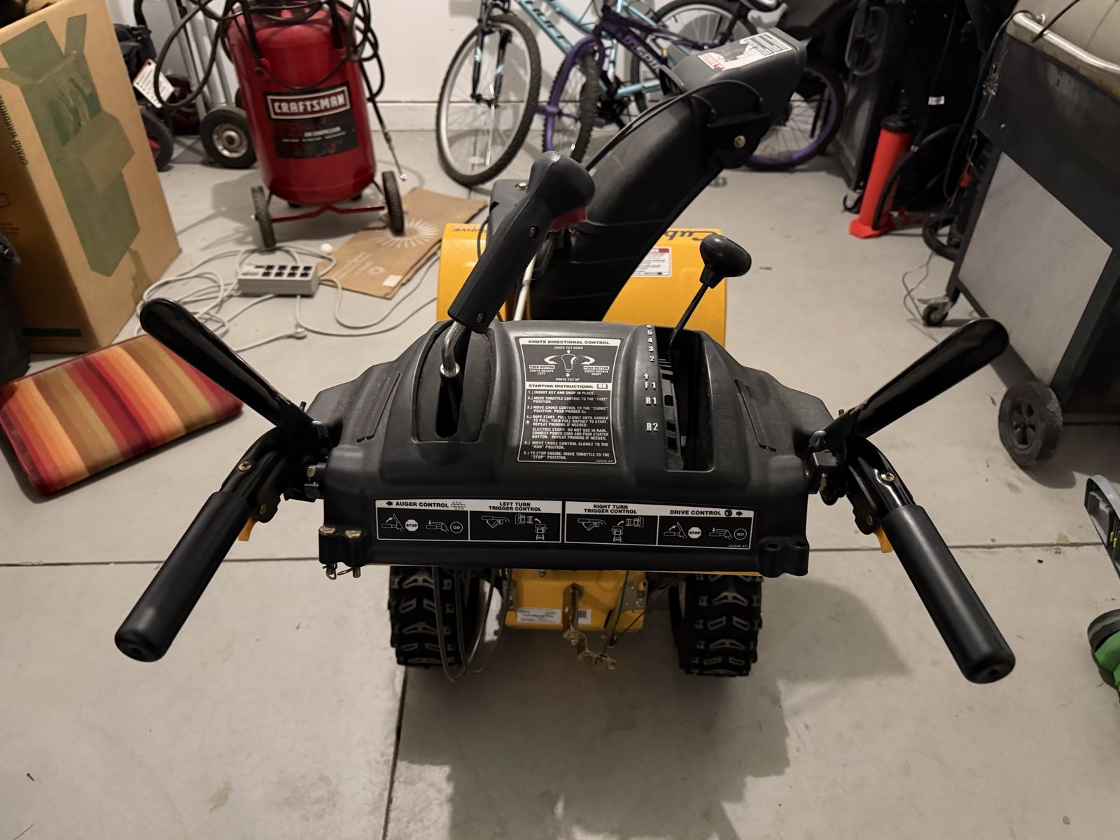 Used one time Cub Cadet zero turn snow blower
