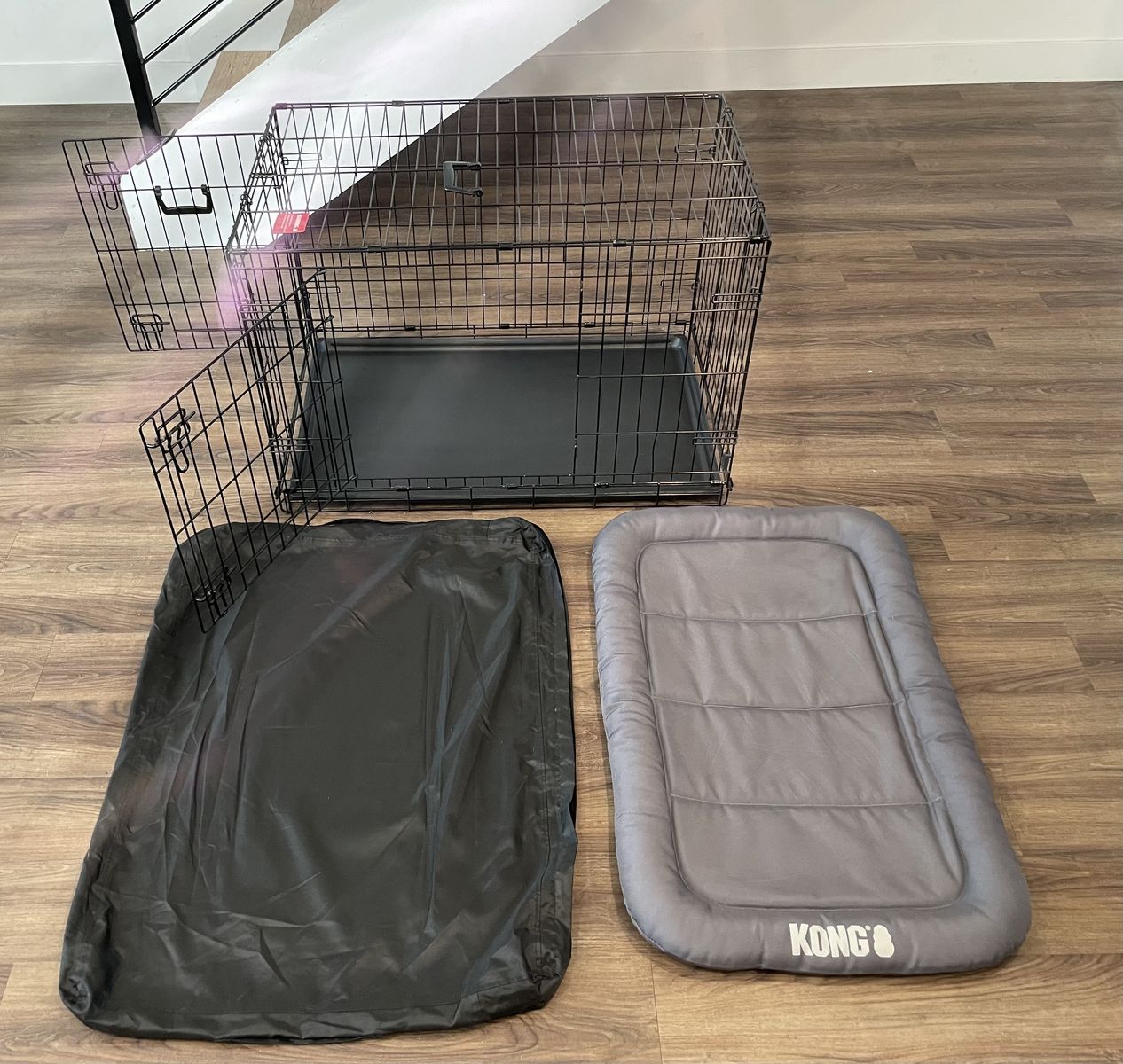 Dog Crate / Kennel w/ Removable Tray + Kong Durable Mat + Waterproof Mat Cover (save $85)