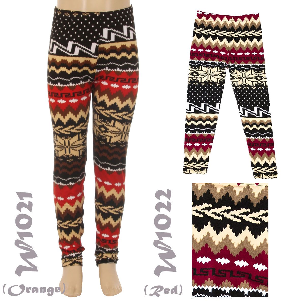 $10 (10pc) -Kids Girls Snowflake Printed Full Length Fashion Christmas Leggings