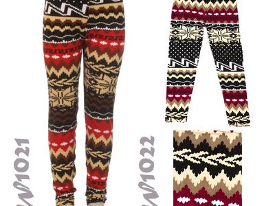 $10 (10pc) -Kids Girls Snowflake Printed Full Length Fashion Christmas Leggings
