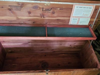 Vintage Lane Cedar Chest with Interior Tray and Bottom Storage Drawer