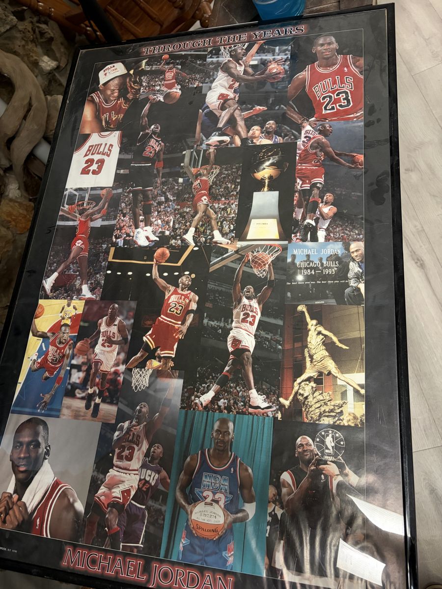 Michael Jordan "Through The Years" Chicago Bulls NBA Collage Framed Poster Memorabilia