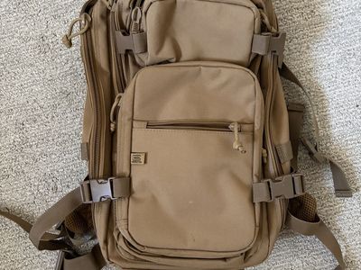 Glock Perfection Tactical Backpack Tan/Coyote Brown w/ Multiple Compartments