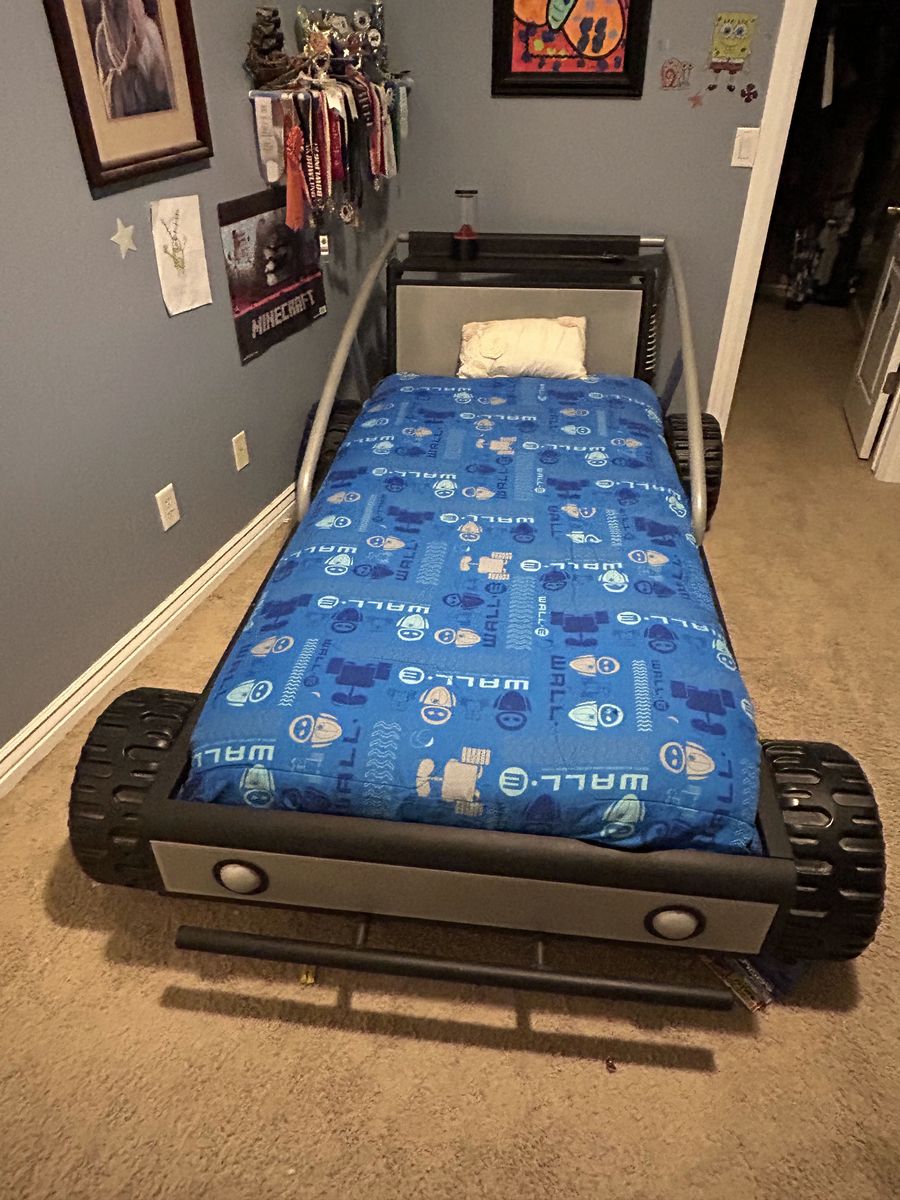 Twin metal race car bed frame