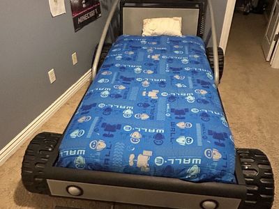 Twin metal race car bed frame