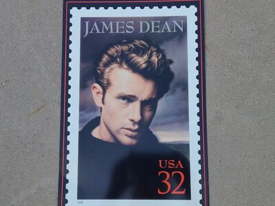 Metal Sign of James Dean Stamp
