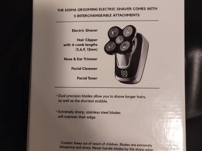 SIGMA GROOMING electric shaver comes with 5 interchangeable attachments