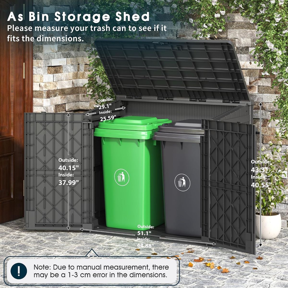 LHBcraft Outdoor Storage Cabinet 37 Cu Ft with Lockable Doors