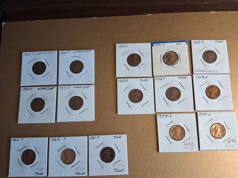 3 GROUPS OF WHEAT & LINCOLN CENTS