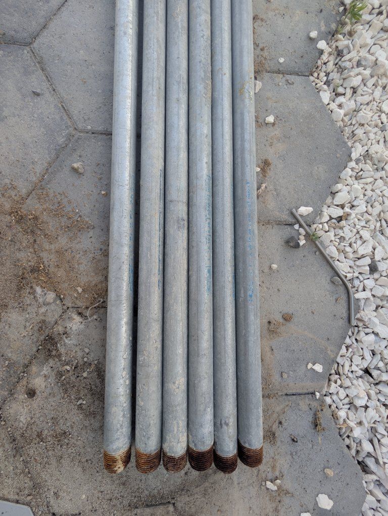 (6) 1 in. x 10 ft. Galvanized Steel Pipes - Perfect for DIY/Projects