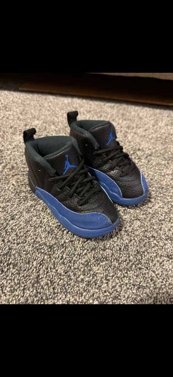 Jordan 12 retro black game royal TD kids shoe size 7C