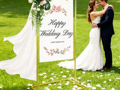 Elegant Wedding Welcome Sign Backdrop Rental