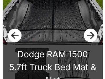 Dodge RAM 1500 5.7ft Truck Bed Mat & Cargo Net Kit - Friction-Resistant Bed Protection (NEW)