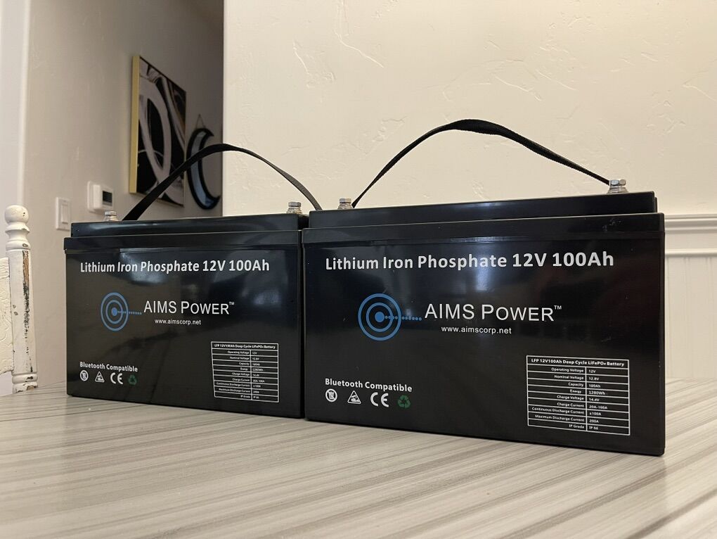 2 AIMS Lithium Batteries 12V 100Ah