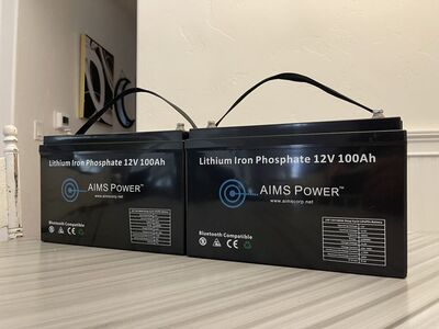 2 AIMS Lithium Batteries 12V 100Ah
