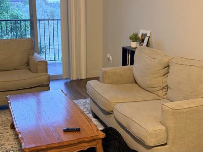 loveseat and sofa chair